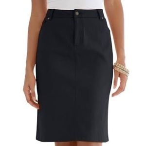 Shiny Black Faux Leather Pencil Skirt Size 12